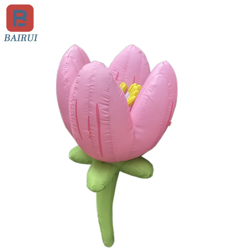 

Large shopping malls display festive atmosphere pink inflatable flower model