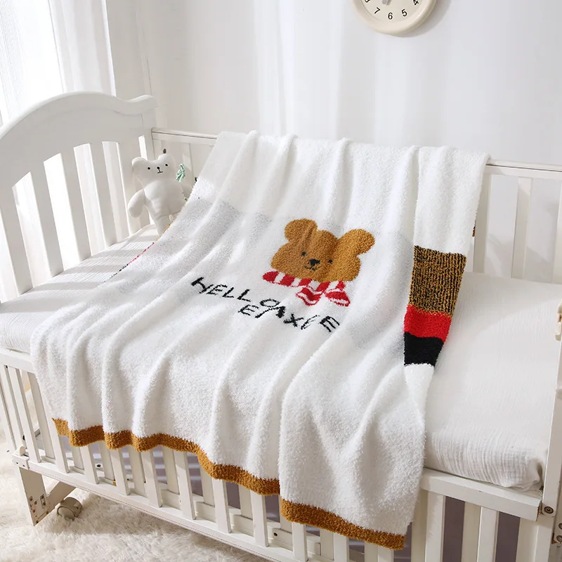 

Baby Winter Blanket for New Baby Newborn Swaddle Stroller Infant Diaper Throw Blanket Bear Bedding Baby Accessories Bedspread