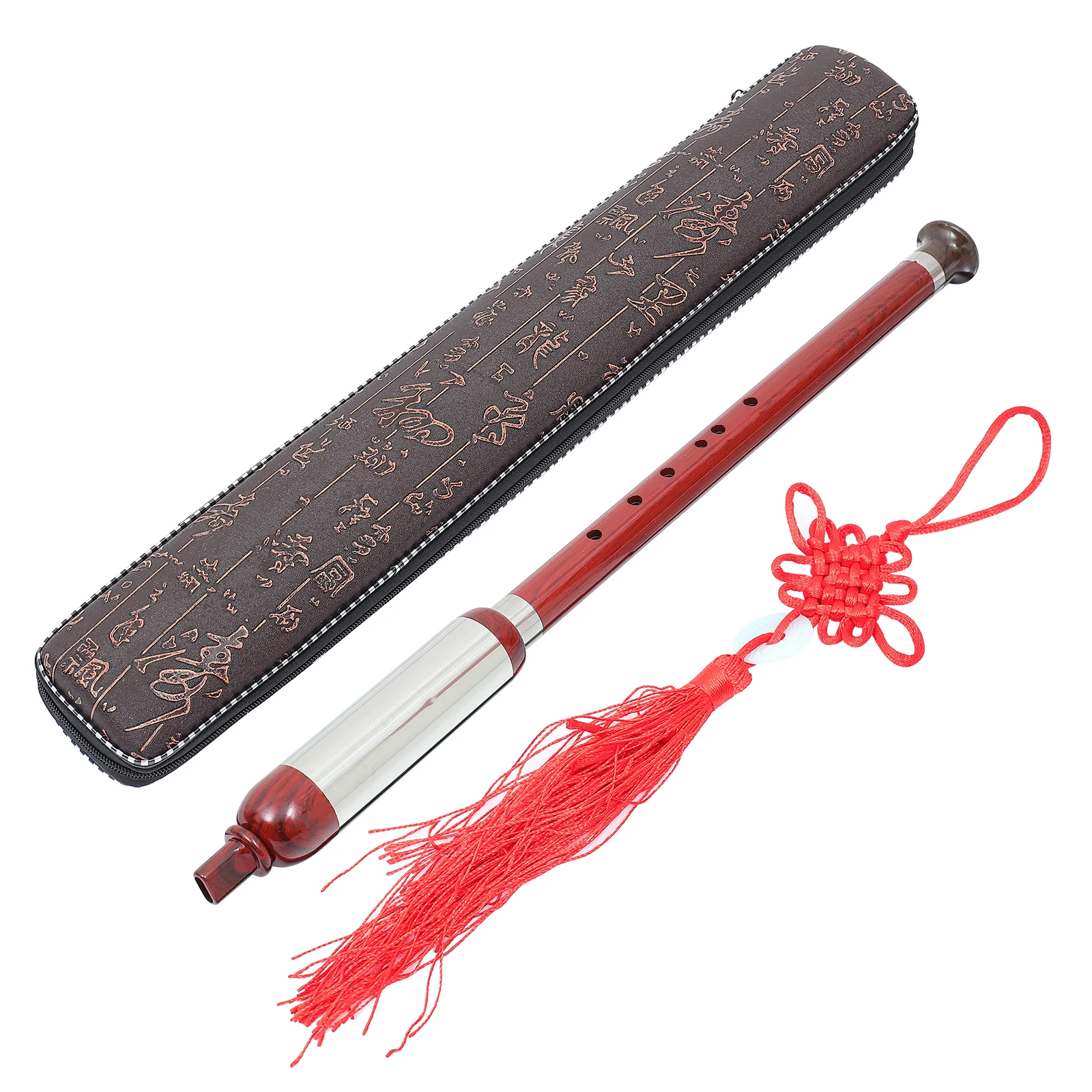 

Bawu Musical Instruments Chinese National Flute Ethnic Traditional Resin with Storage Case Bau Bag Child