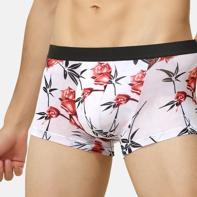 

Men's underwear Men's boxers ice silk bottom shorts boxer shorts Men Modal file personality SAO summer thin breathable