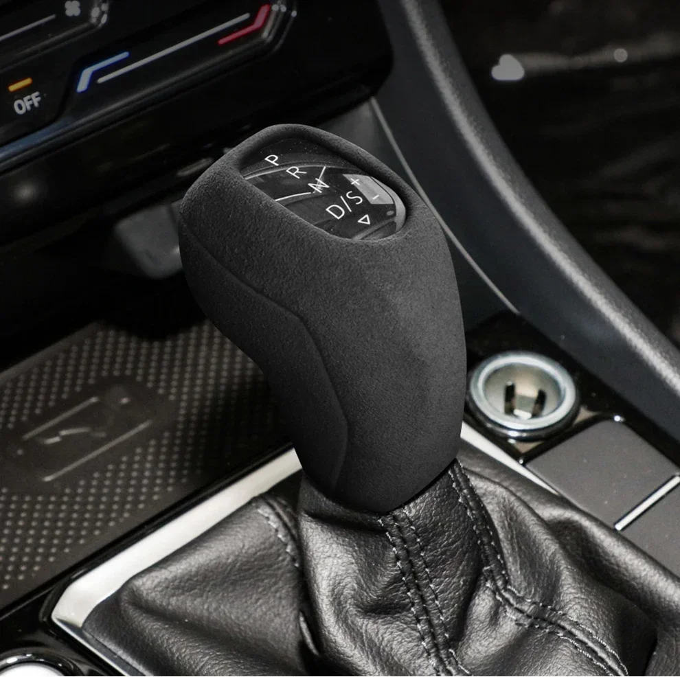 

For Volkswagen vw Jetta Passat TAYRON T-Cross TACQUA 2019-2025 Suede leather Gear Shift Knob Cover Gears Decorative Car Interior