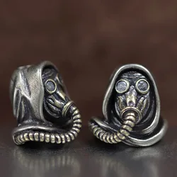 Vintage Biochemical Skull Head Brass Knife Beads Punk Gas Mask Skeleton EDC Outdoor Paracord DIY Lanyard Pendants Accessories