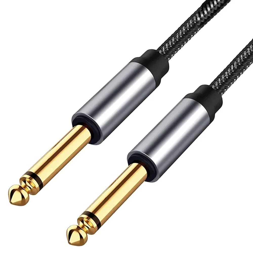 

1/4" TS 6.35mm Mono Jack Ulanced Audio Cable Instrument Nylon Braid Patch Cord For Guitar Speaker Headphone Mixer 6.5 TRS Stereo