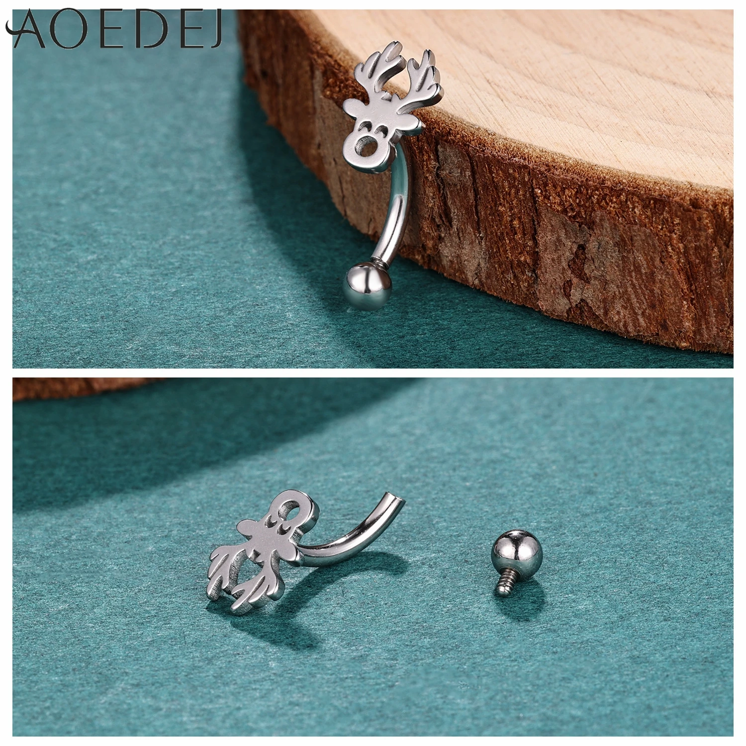 แหวนเจาะคิ้วสแตนเลสลายการ์ตูน  - Zs Body Jewelry บทวิจารณ์และราคา