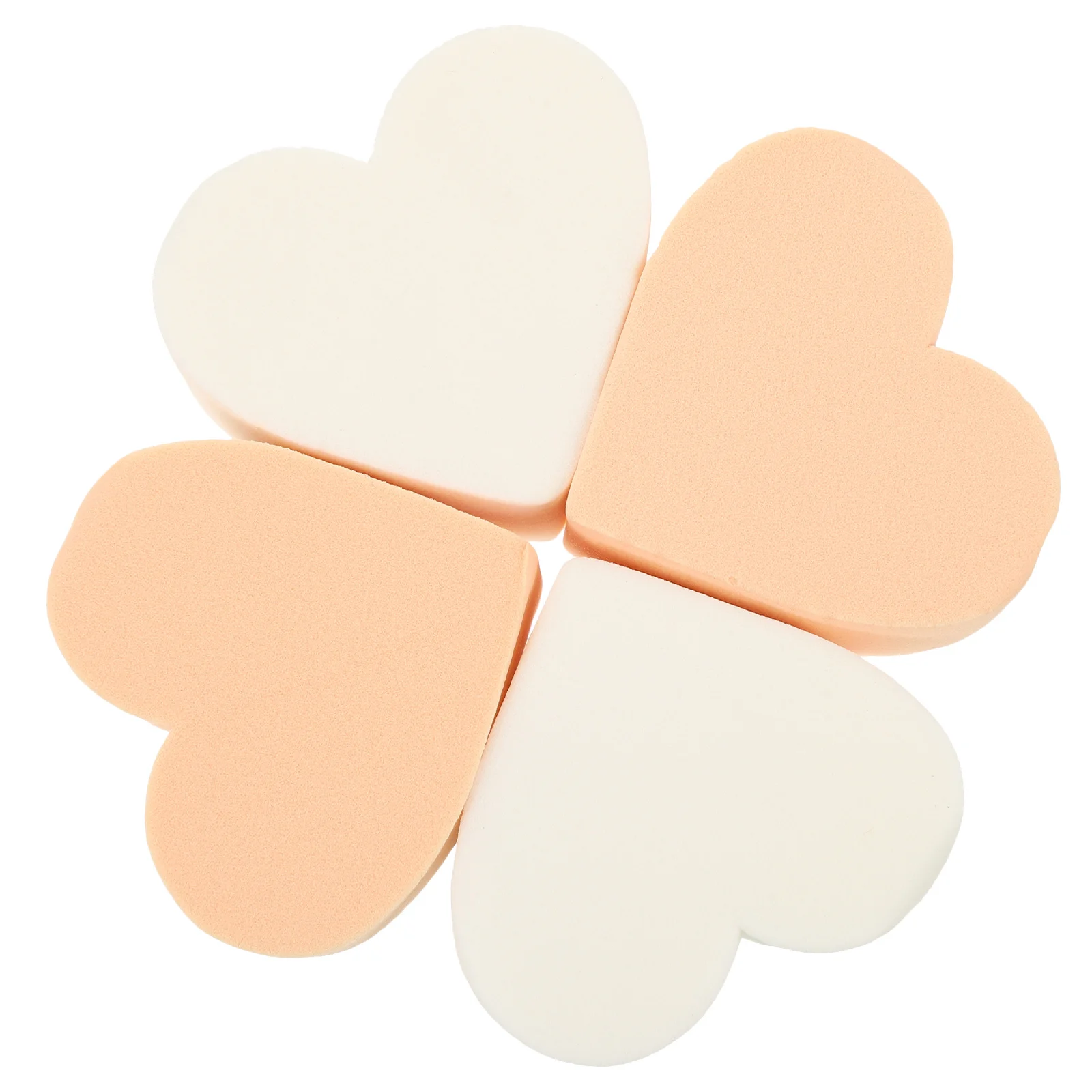 Esponjas de maquillaje en forma de corazón para mujer, aplicador de base de doble uso en seco y húmedo, esponja Triangular suave, 4 Uds.