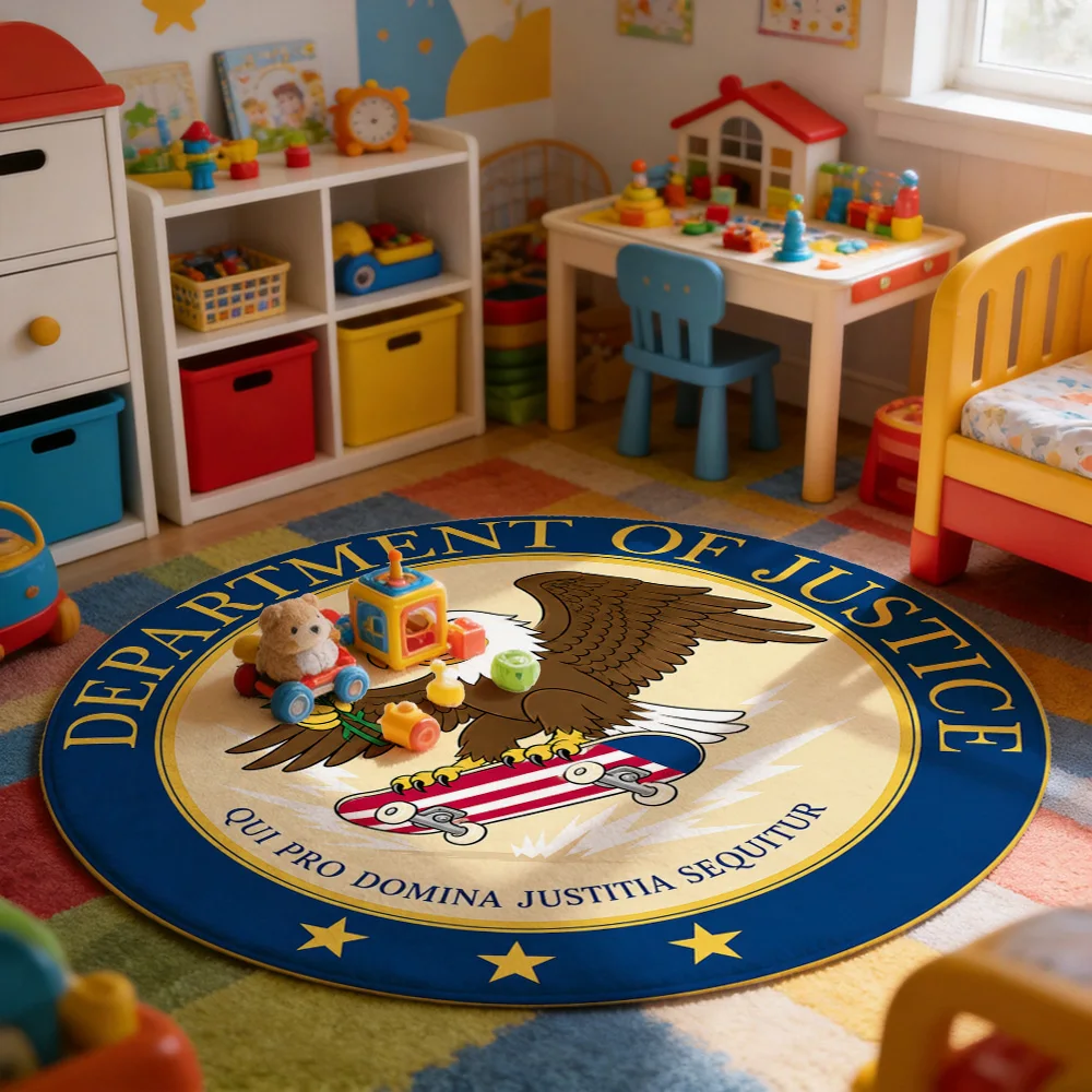 Department of Justice Eagle Logo Area Rug Entrance Mat Welcome Mat Patriotic Home Decor Floor Mat