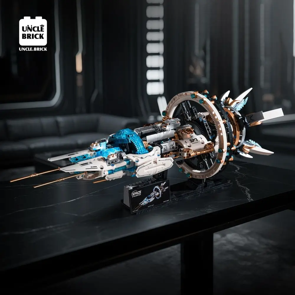 Kit di costruzione della stazione spaziale interstellare con luci e motore, giocattolo ideale per l'esplorazione dello spazio per età 8-12, regalo creativo per spazio