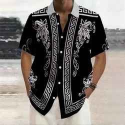 12 color men's shirt Hawaiian shirt short-sleeved shirt outdoor leisure super large size XS-6XL comfortable soft fabric