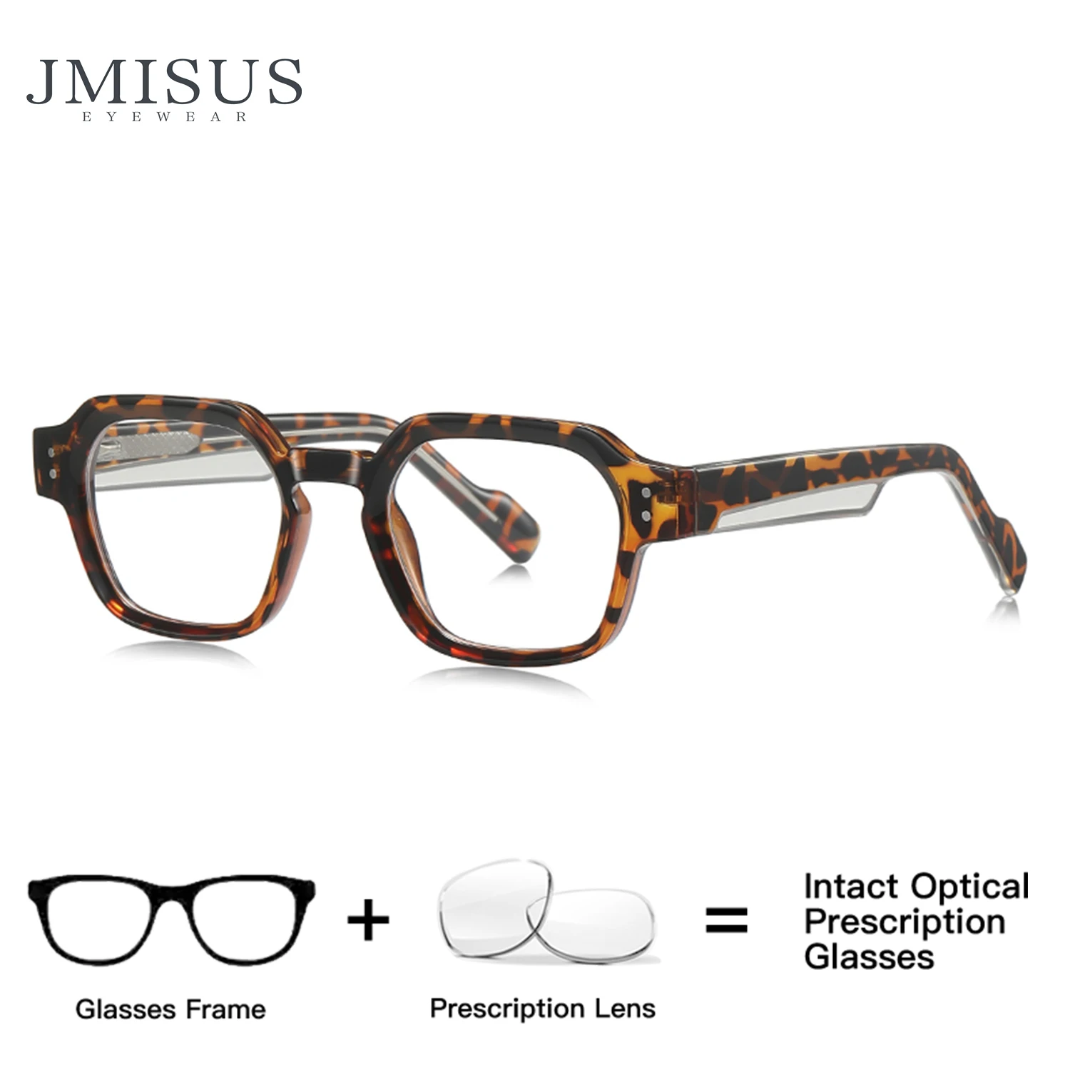 

JMISUS Fashion Handmade Acetate Geometric Progressive Multifocal Glasses Anti-Blue Ray Square Photochromic Prescription Eyewear
