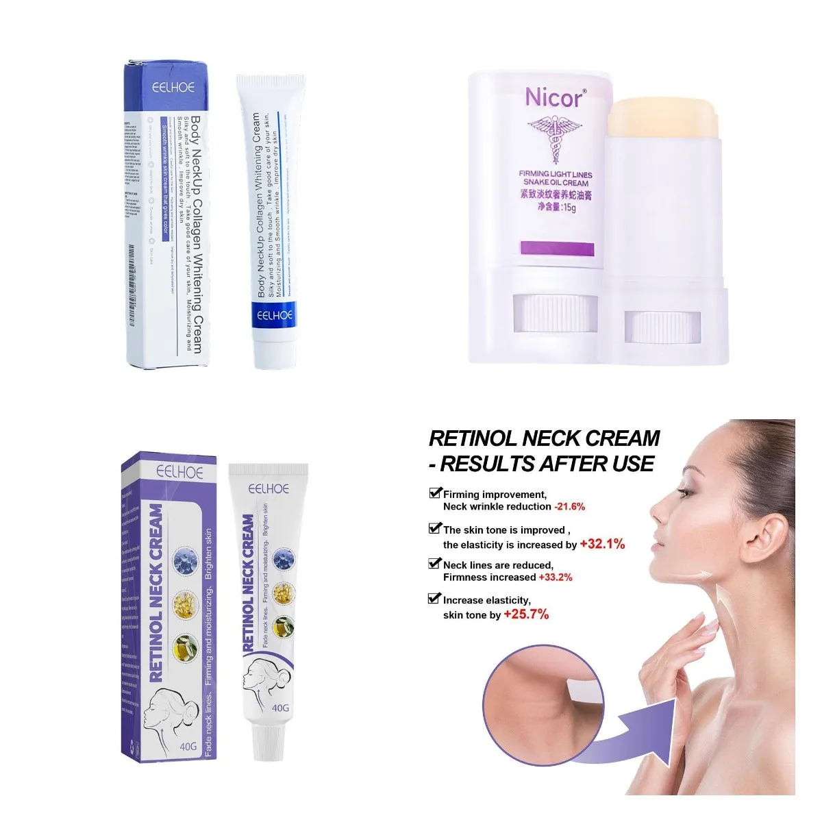 Hydrolyzed Collagen Neck Cream Face Lifting Firming Lightening Smoothing Care Lotion Moisturizer Neck Rejuvenation Cream