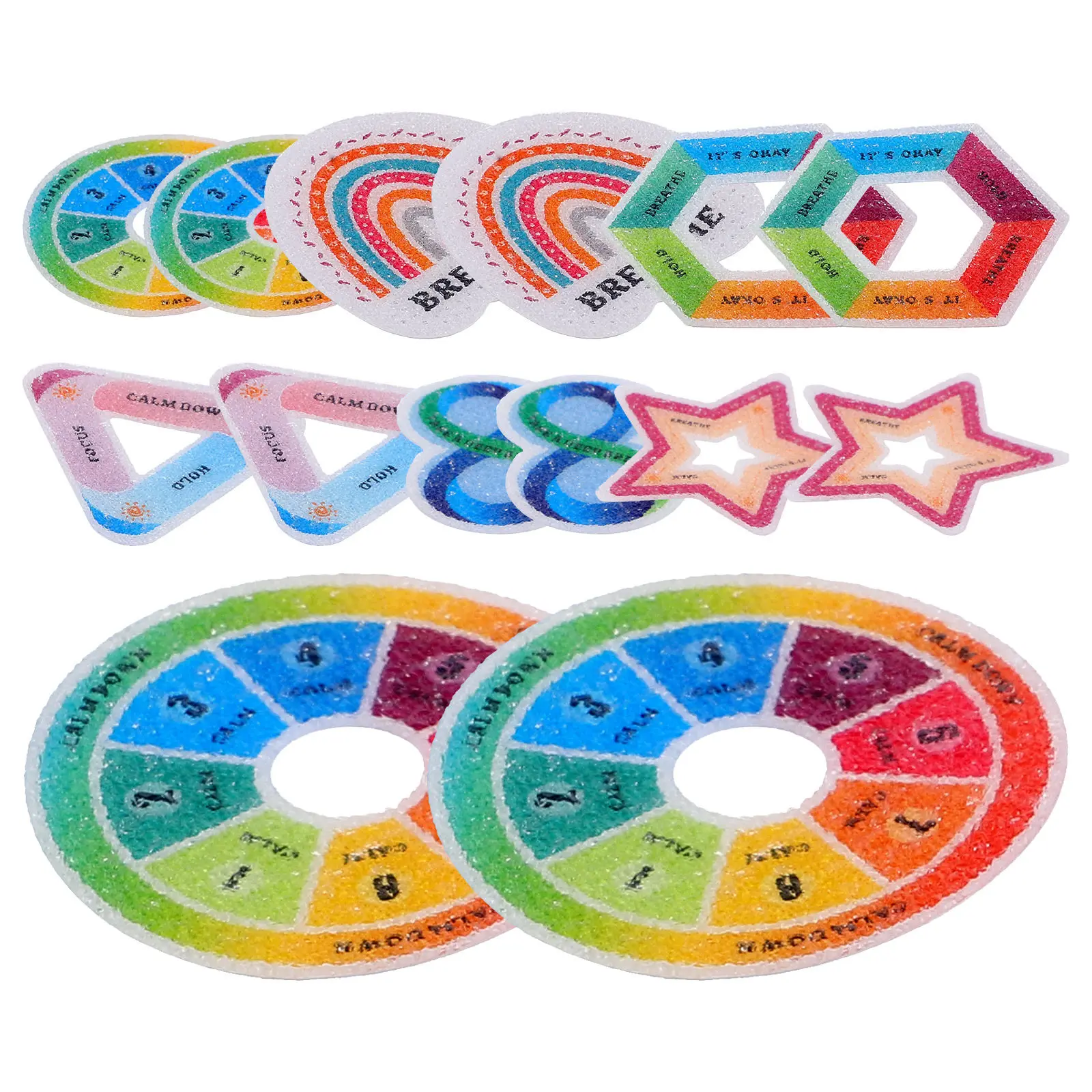 

30Pcs Sensory Textured Stickers Colored Calm Stickers for Phone Back Desktop Notebook Pressure Relief Supplies
