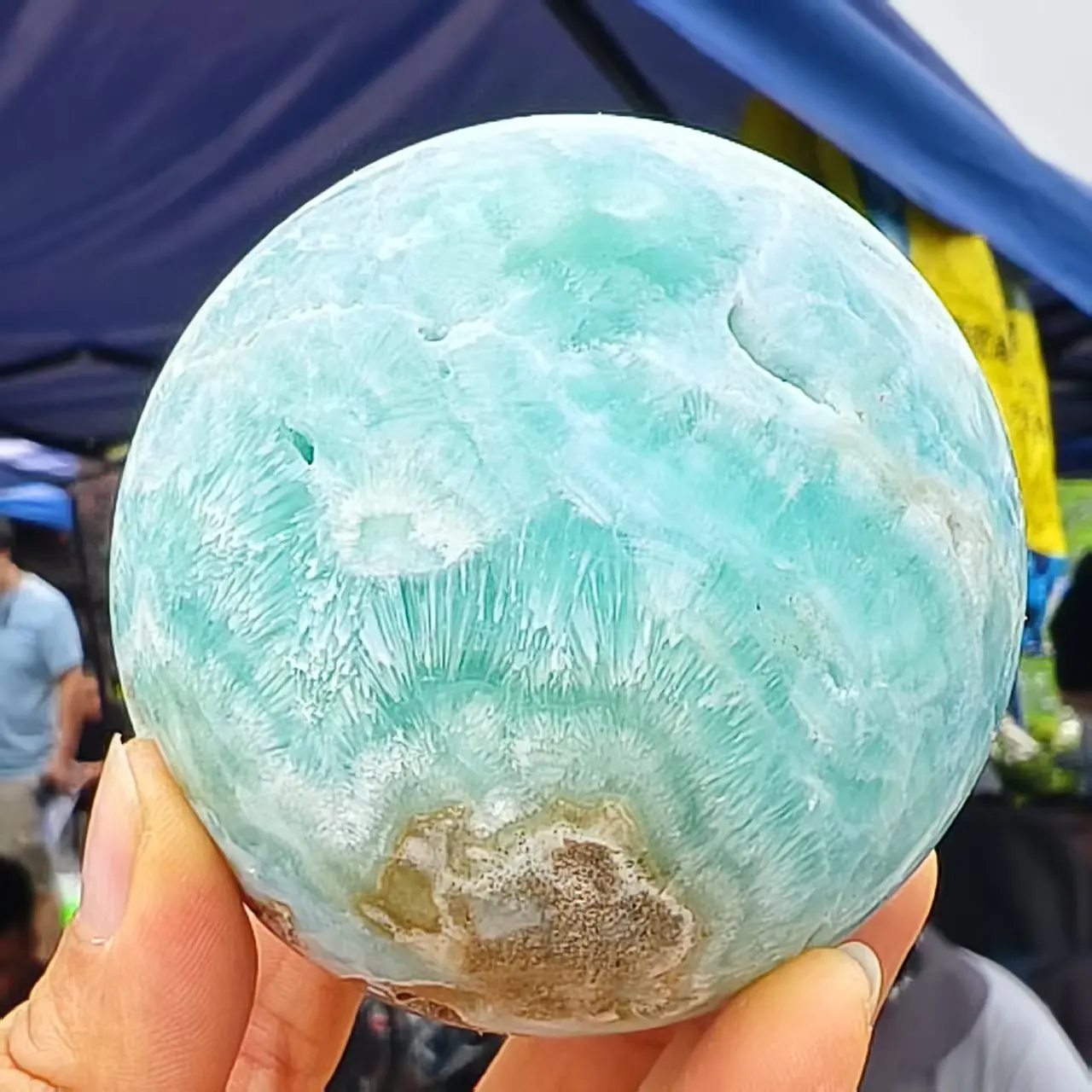 

Natural Formed!Blue Heteropole Ore Ball, Quartz Crystal Blue Ore Polishing Ball, Mineral, Reiki, Healing
