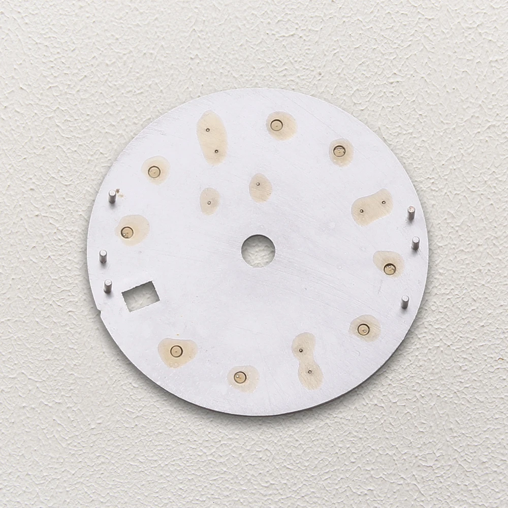 28.5mm S Logo White GMT Dial Fit NH34 Movement C3 Green Luminous High-Quality Dial Watch Modification Accessories