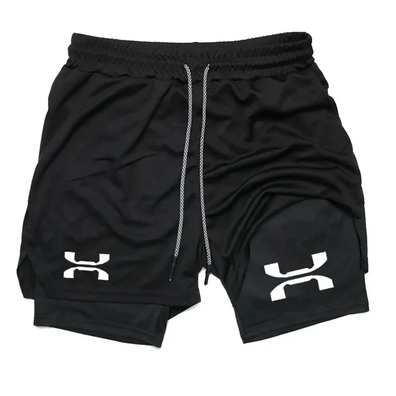 Hardloopshorts Heren Fitness Gym Sporthorts Zomer Casual 2 In 1 Mesh Sneldrogende Trainingsbroek