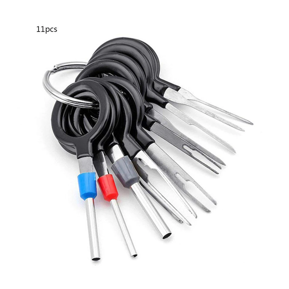 11Pcs Car Plug Circuit Board Wire Harness Terminal Extraction Pick Connector Crimp Pin Back Needle Remove Tool Car Accessories