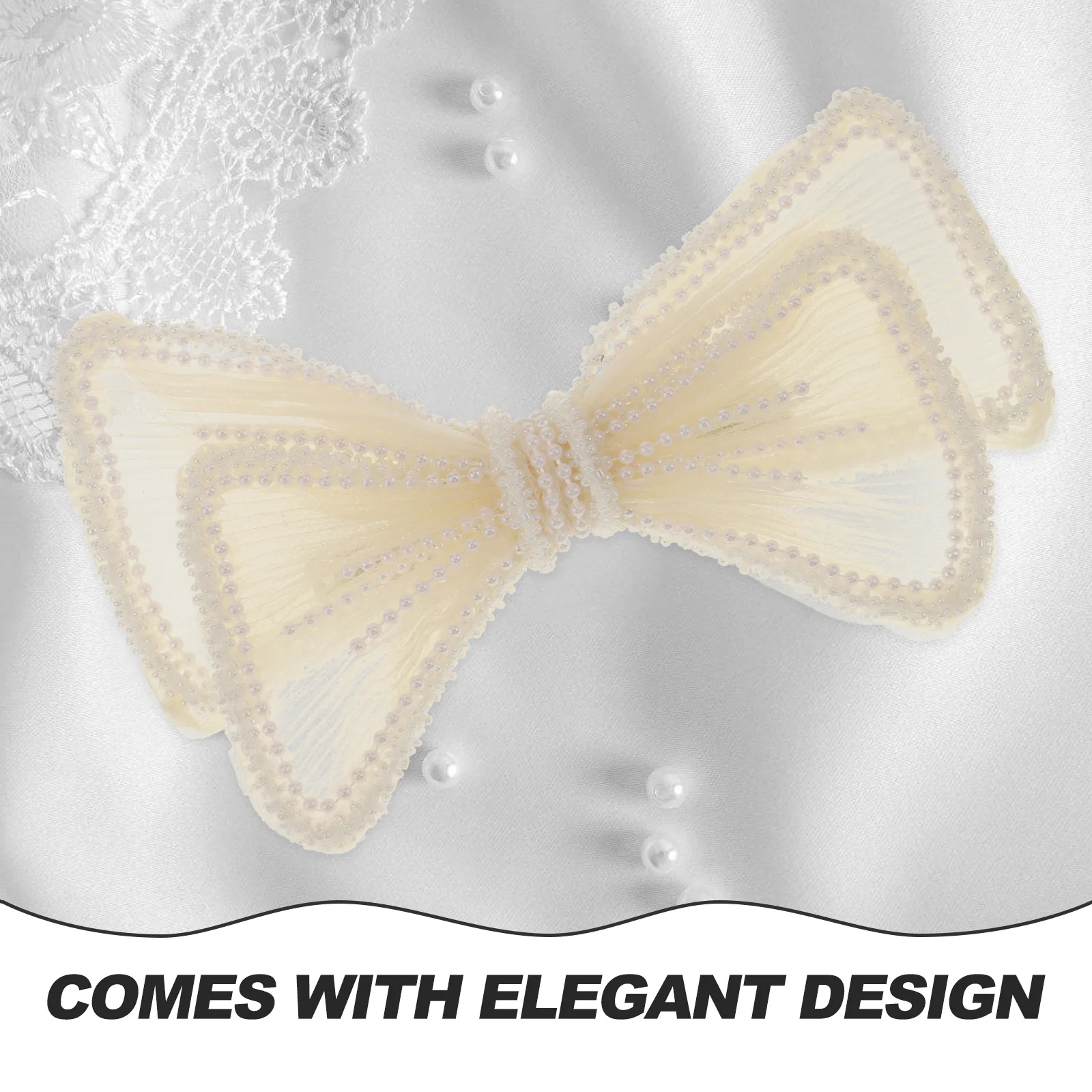 

Princess Hair Beaded Bow Hairpin Girls Beaded Bow Hairpin Women Bridal Wedding Party Accessories Stylish Plastic Material