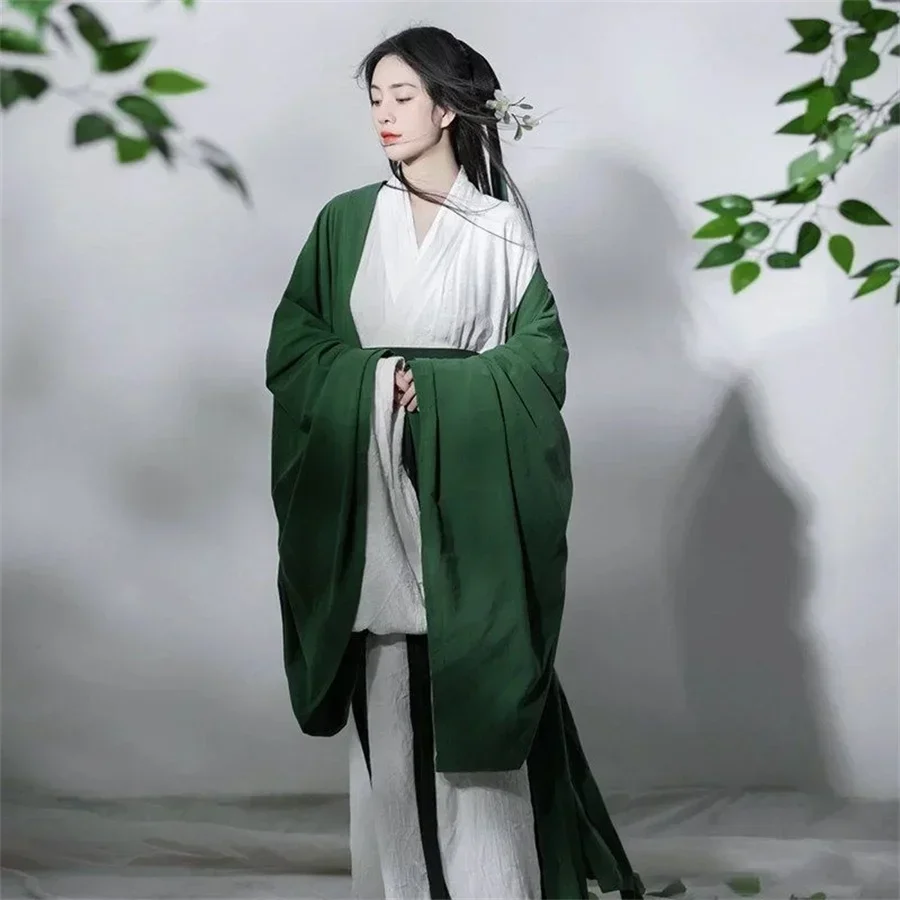 

Hanfu-Кардиган traditionnel en mousseline de soie pour femmes, manteau de style chinois, Pure Han Tang Prairie, vêtements pour f