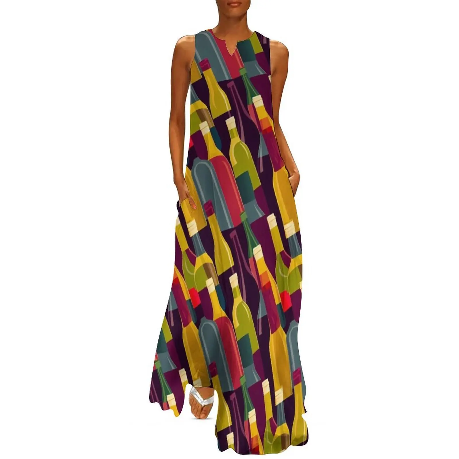 

Expensive Wine - Abstract & Colorful Wine Bottle pattern Long Dress Casual dresses summer dresses ladies 2025 woman dress