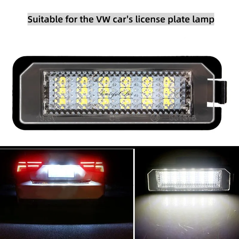 2 x CANBUS automobile LED license plate lamp signal lights for VW Golf 4/5/6/7 Passat B6/CC EOS Lupo Phaeton Scirocco cars