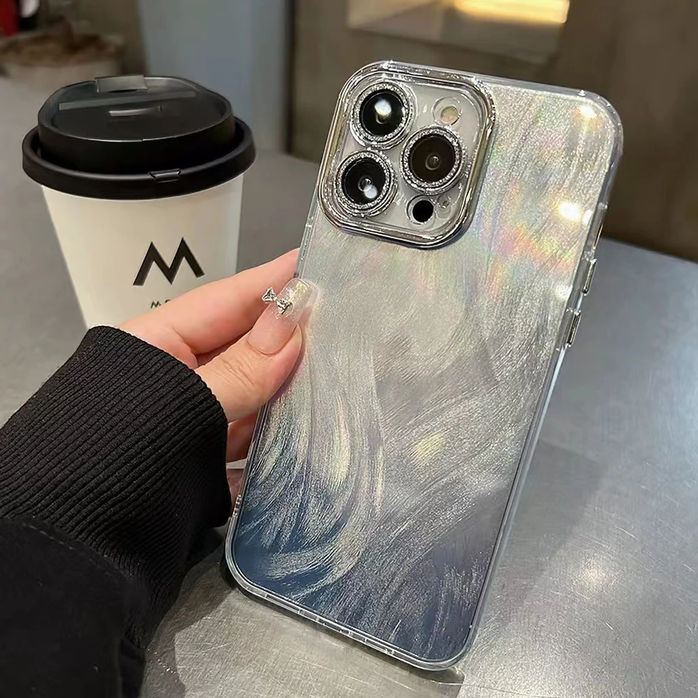 حافظة لهاتف آيفون 15 برو ماكس 14 بلس 13 12 11 برو مقاومة للصدمات من السيليكون اللامع Funda