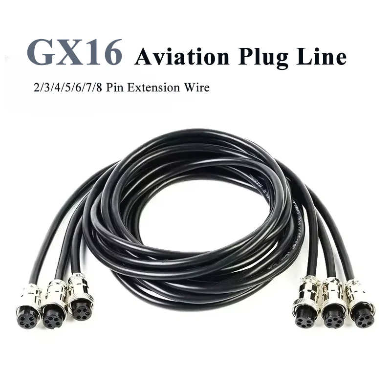 GX16 Male and Female Connection Wire Industrial Grade 2 3 5 6 7 8 9 10Pin Aviation Plug Socket Connector Extension Line 20-300CM