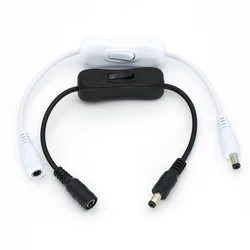 1/5/10pcs Light Switch DC5.5*2.1mm Male And Female Power Cord DC Connector 304 Switch 5V 12V 24V  for LED Light Bar