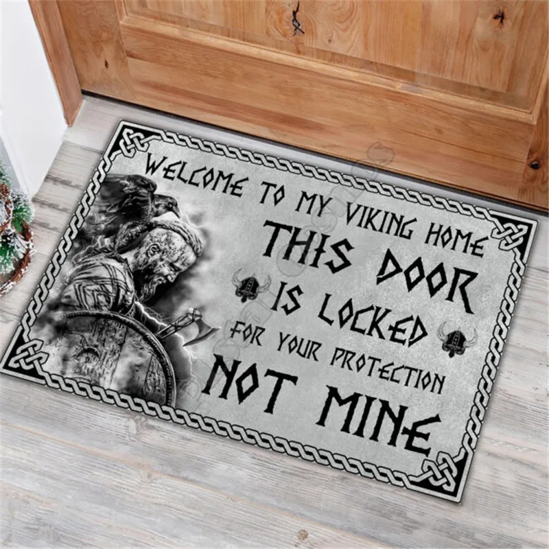 

Viking Welcome To My Viking Home Please Remember House Doormat Non Slip Door Floor Mats Decor Porch Doormat