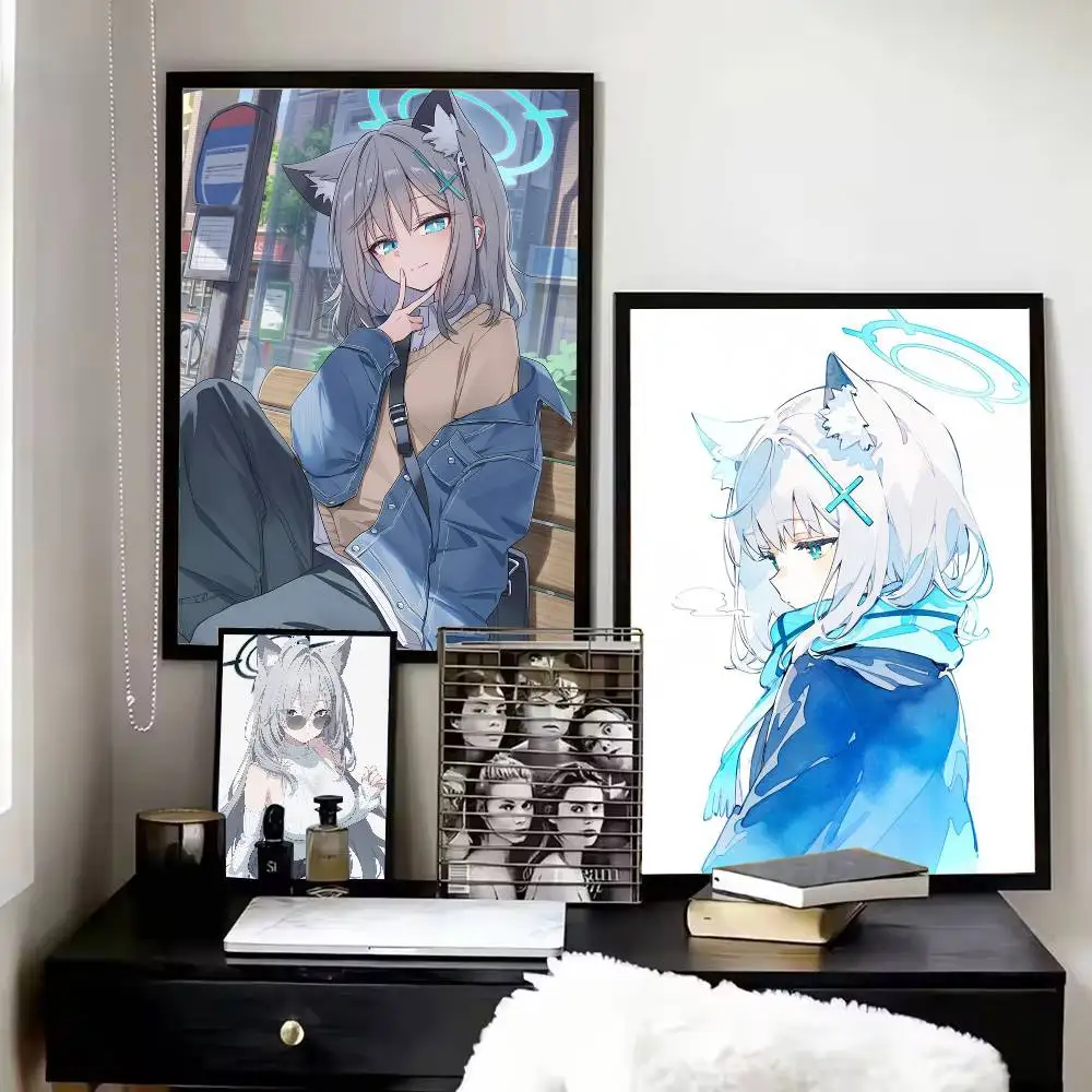 B-Blue A-Archive S-Sunaookami S-Shiroko Poster HD Self Adhesive Waterproof Wall Art Ideal for Home Office Dorm Gift