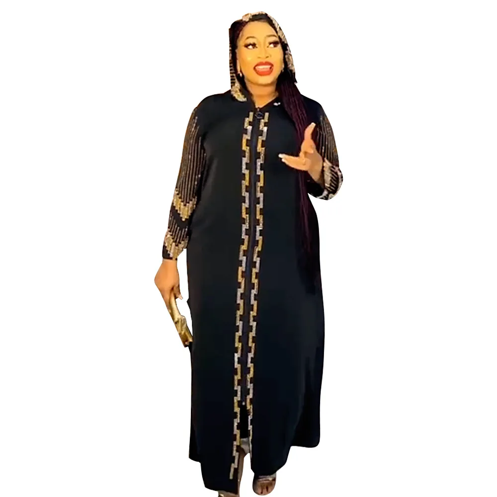 

Spring Autumn African Plus Size Dresses for Women African Long Sleeve Black Long Dress Maxi Dress Muslim Abaya African Clothes