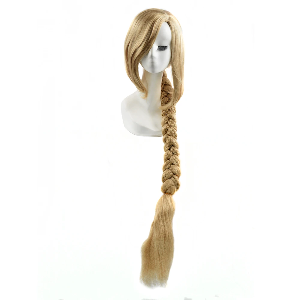 

Xi.rocks 3050 39 Inch Tangled Princess Long Braid Ponytail Wig Blonde Omber Full Synthetic High Temperature Fiber Hair Blond Wig