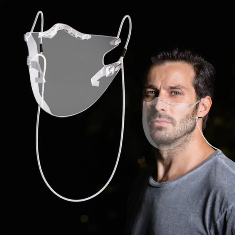 Fashion Durable Mask Face Shield Combine Plastic Reusable Clear Face Mask Bandage 2020 Best Reusable Cover Mouth Nose Helmet