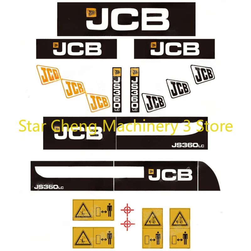 

1 Set of High Quality Excavator Decal Stickers for JCB JS210 220 230 240 260 300 360LC Whole Car Body Interior Accessories