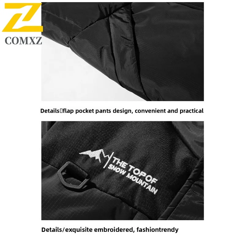 COMXZ ​Men's Winter Detachable Sleeves Jacket Hooded Windproof Puffer Coat Convertible Vest Thickened Parka Workwear​ 2025