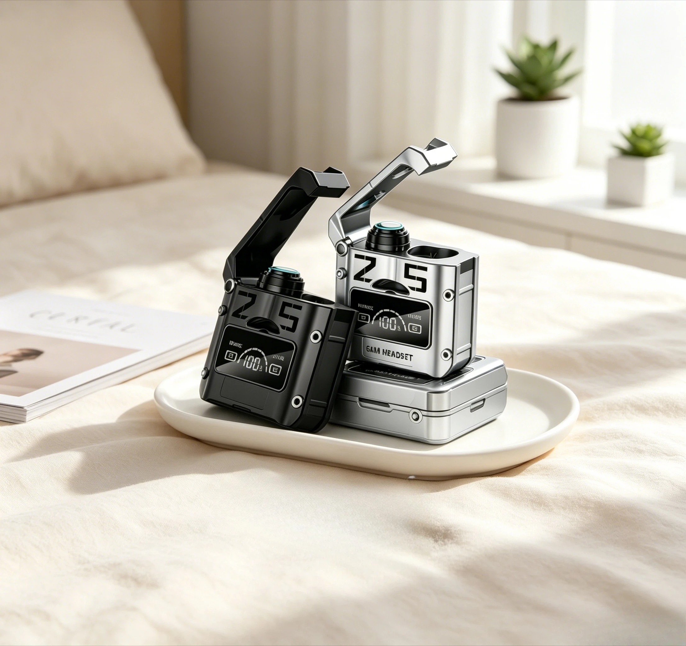 Office Tech Essentials - TWS 무선 헤드폰 이어폰 블루투스 터치