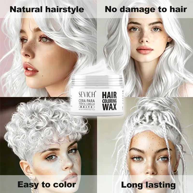 14 Colors Fashion Colored Hair Clay Beard and Eyebrows Hair Coloring Wax for Men Women Temporary Hair Dyeing Disposable Products