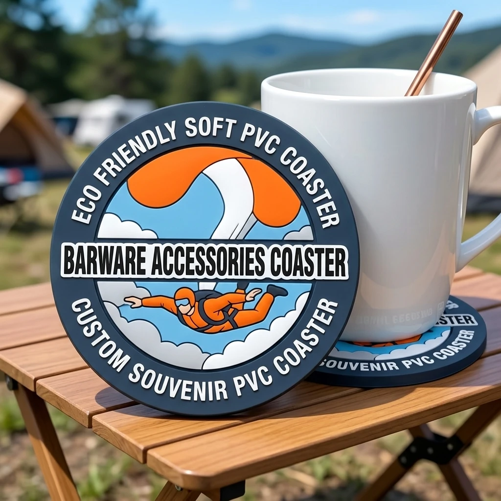Custom Printed Round PVC Cup Coasters Anti‑Slip Heat‑Proof Drink Pad Household Table Protector