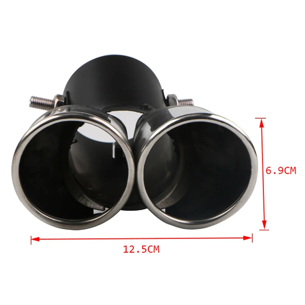 Universal Car Exhaust Muffler Tip Round Stainless Steel Pipe Chrome Exhaust Tail Muffler Tip Pipe Silver Car Accessories Muffler