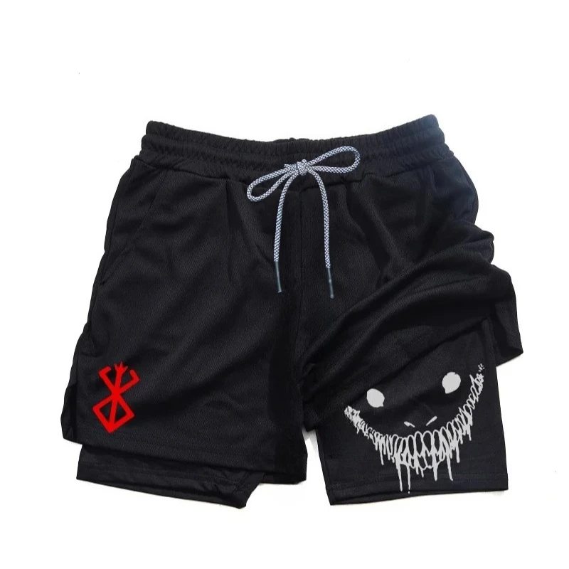 

men's shorts new spring/summer multifunctional sports shorts 2-in-1 quick drying running shorts double-layer men'sshorts for gym