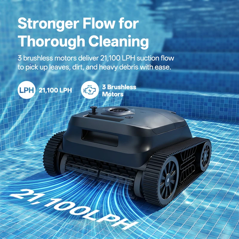 Addotron Cordless Wall Climbing Vacuum Cleaner Suction Swimming Pool Automatic Cleaner Robot