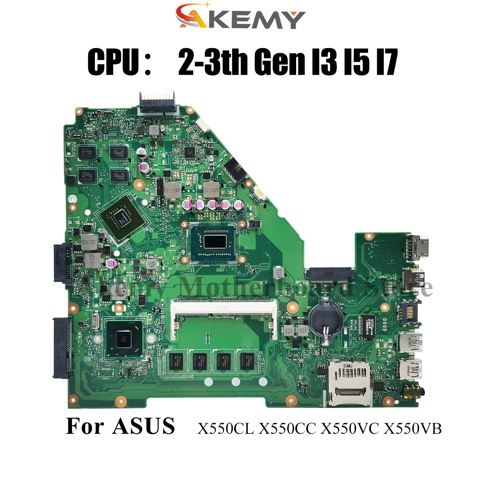 

X550CC Laptop Motherboard For ASUS VivoBook X550CL Y581C X550C X550VC X550CC X550VB A550V R513C X552 Mainboard With I3 I5 I7 CPU