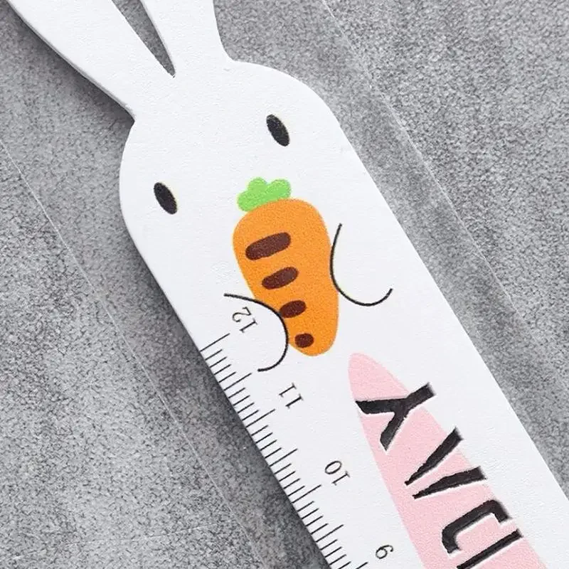Rabbit Lucky Day Wooden Ruler Measuring Straight  Tool Promotional Gift Stationery