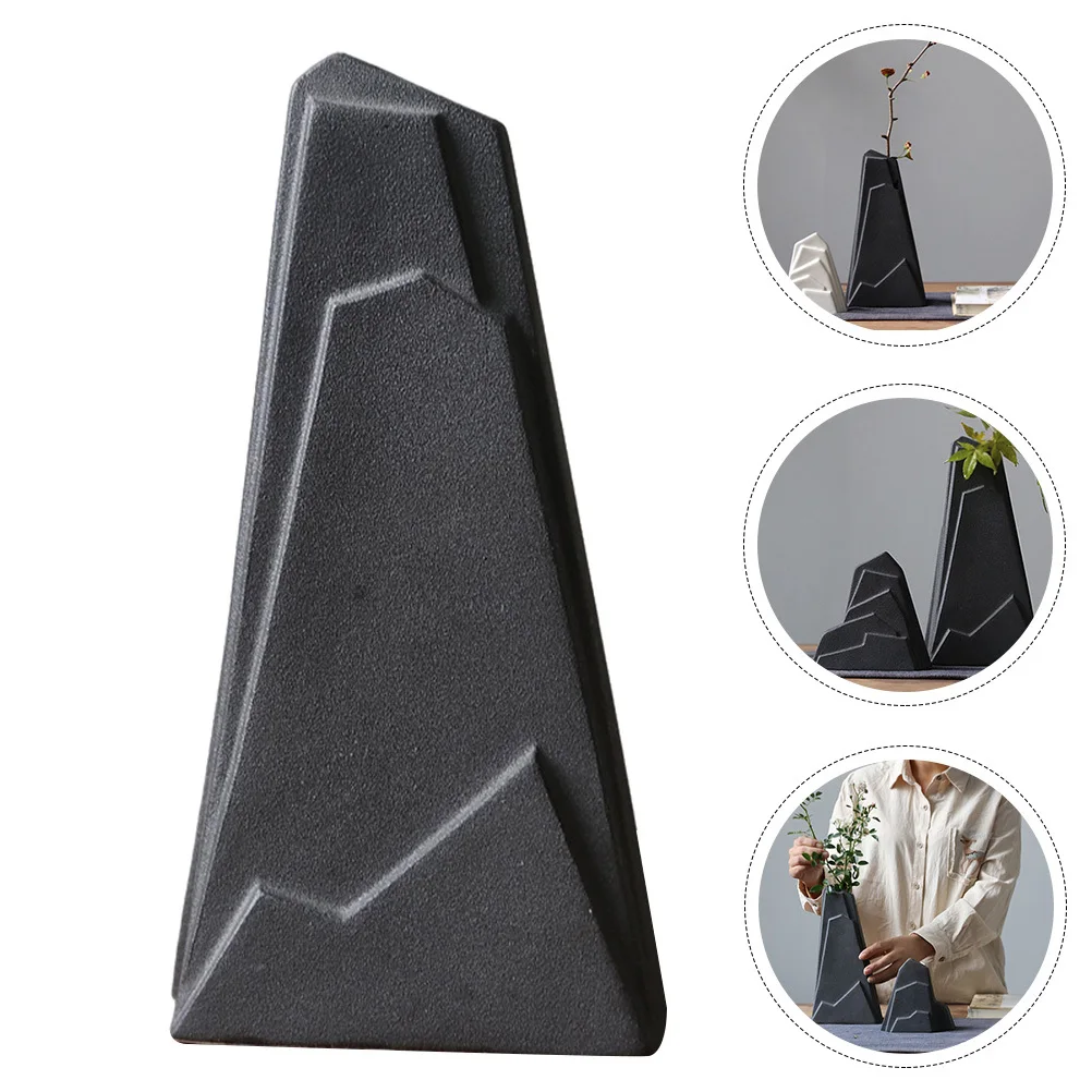 

Decoration Ceramic Rockery Flower Storage Pot Creative Adornment Arrangement Black Planting