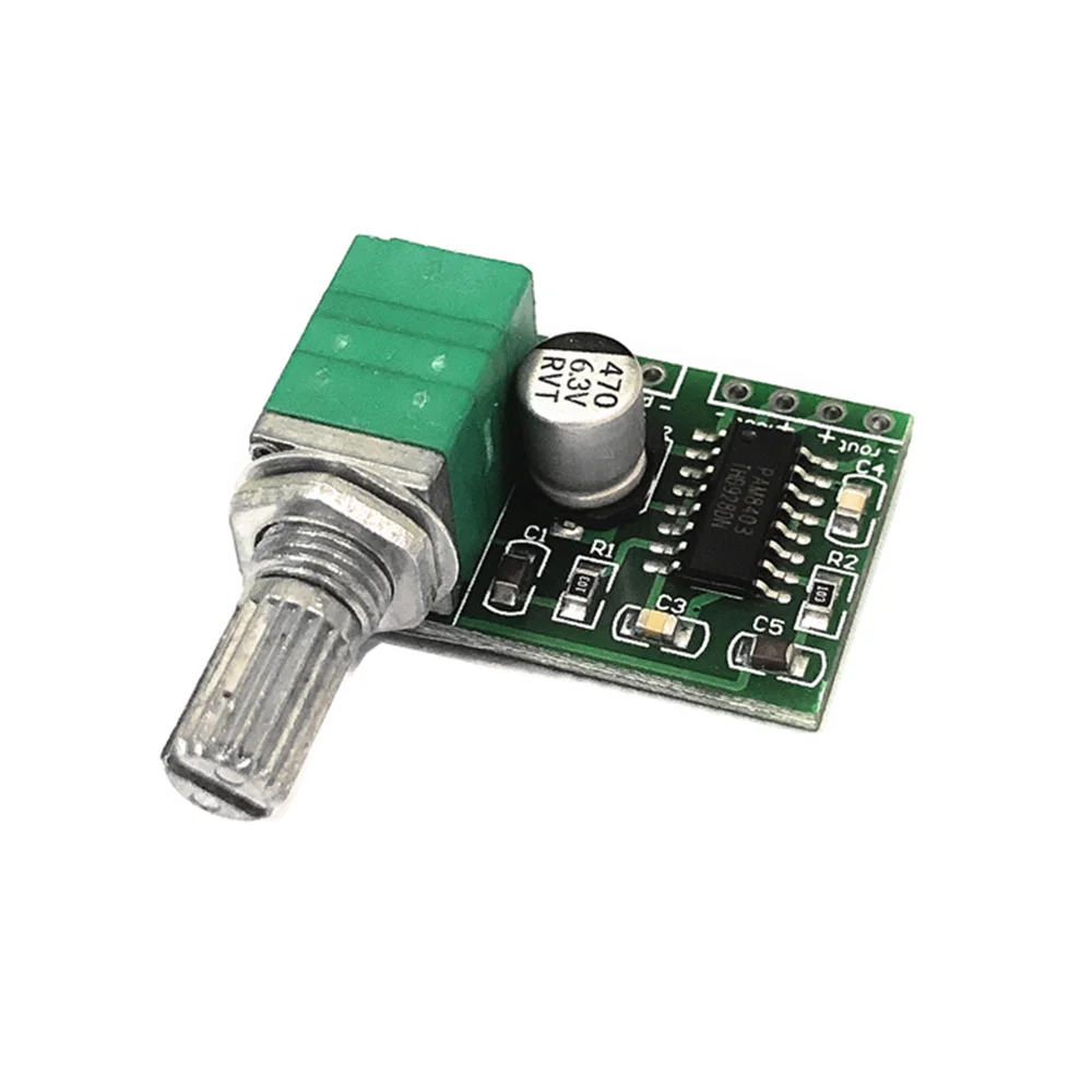 PAM8403 mini 5V digital amplifier board with switch potentiometer can be USB powered