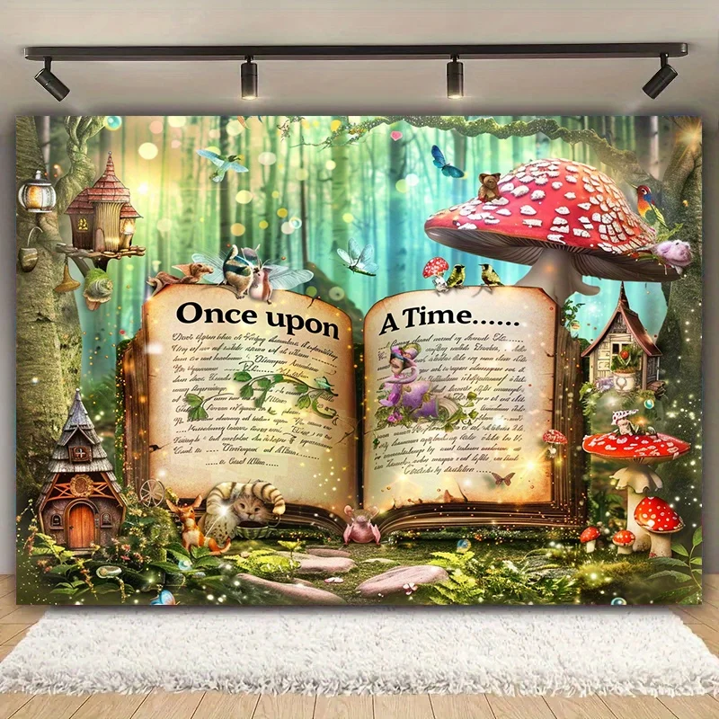2D flaches 1, magisches Märchen-Garten-Hintergrundtuch – Prinzessin und Schmetterling, Fantasy-Party-Dekoration