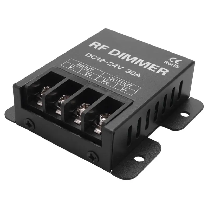 ABGG-2X 12V RF LED Dimmer Wireless Brightness 3 Keys Remote Controller DC 12V-24V 30A 720W For 5050 Single Color Strip Lights