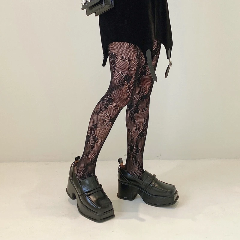 Summer Super Thin Black Tights Women Sexy Vine Jacquard Fishnet Long Stockings Office Ladies Charming Flower Lace Pantyhose New