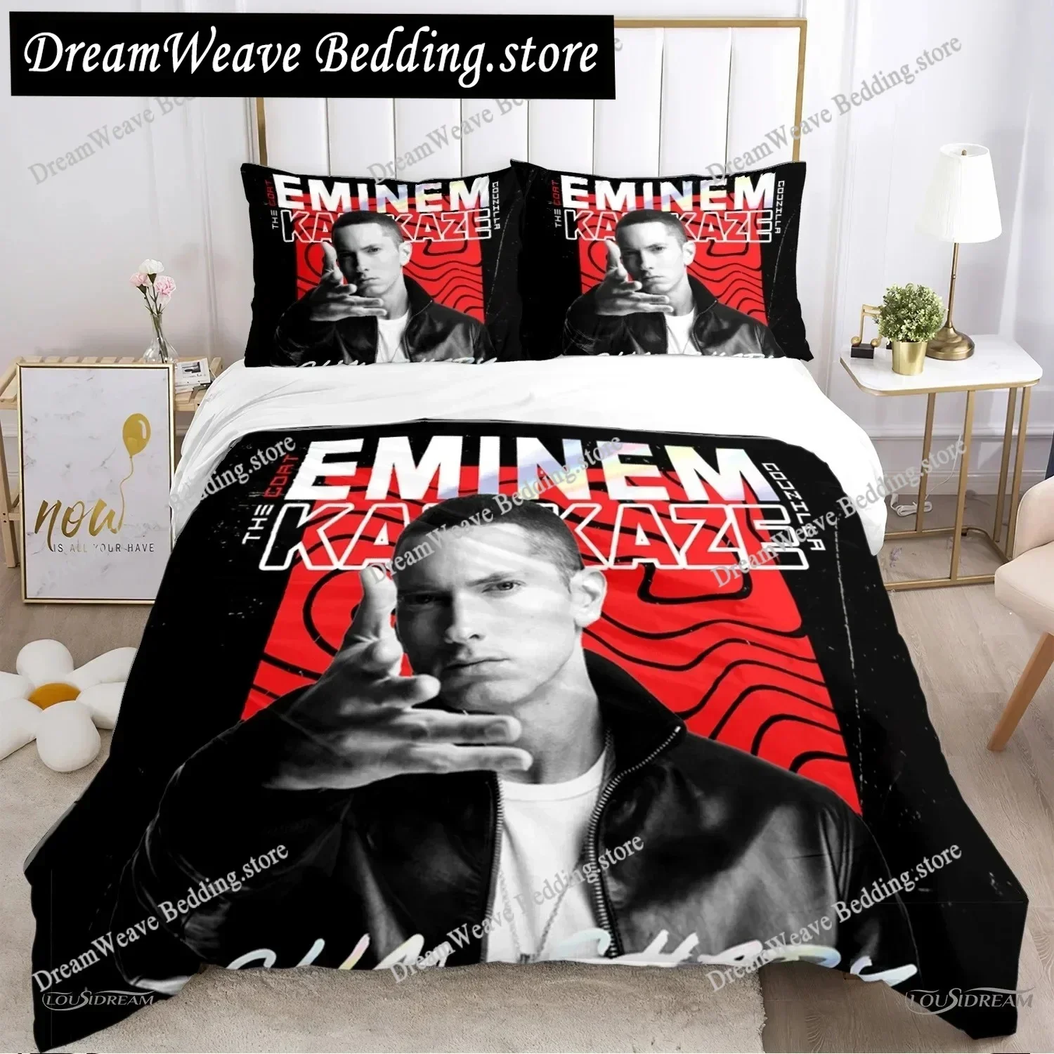 Hiphop Rapper Eminem Sheets Quilt Covers Bedding Dormitory Sheets Bedding Set Soft Warm Bedding Set Home TextileextileFQH