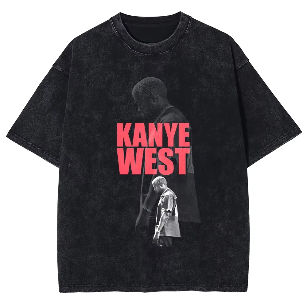 

Retro Men's T-shirt Street Wear Harajuku Mask Male Singer Pattern DTG Printed Punk Gothic Washed T-shirt 2024 Hip Hop Fashion Ca