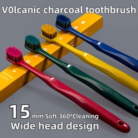 Four colors New Volcanic Charcoal Toothbrush Widen Soft Eco Friendly Portable Fiber bursh Premium Oral Hygiene Care Dropshipping