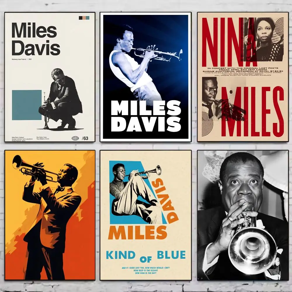 Musician M-miles Davis Poster Vintage Wall Art Aesthetic Room Decor Print Living Room Bedroom Home Decoration